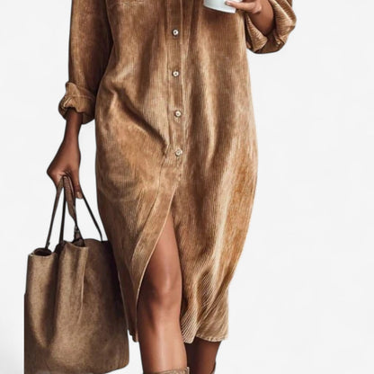 Anasta™ Midi Corduroy Dress