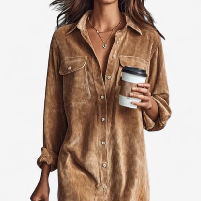 Anasta™ Midi Corduroy Dress