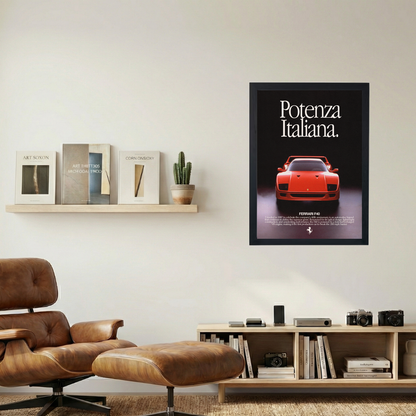 Ferrari F40 'Potenza Italiana' Poster V2