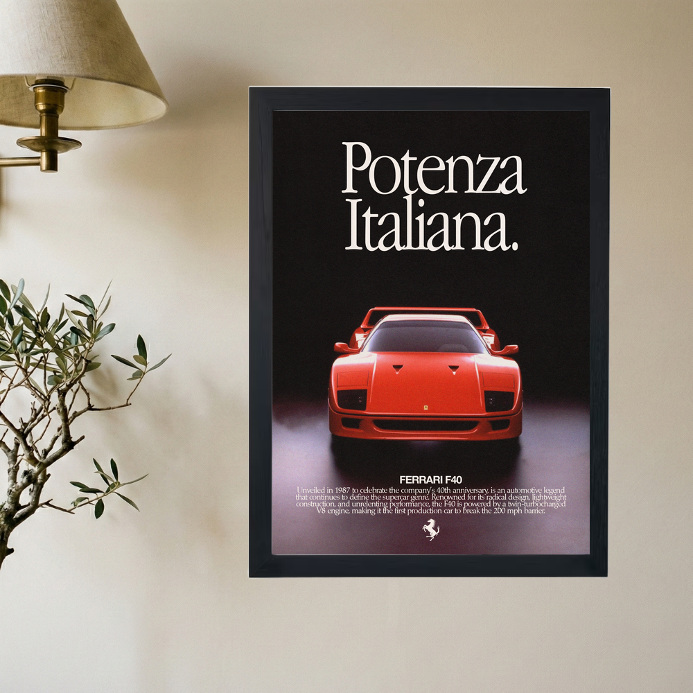 Ferrari F40 'Potenza Italiana' Poster V2