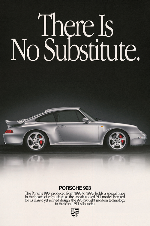 Porsche 993 'No Substitute' Poster V2