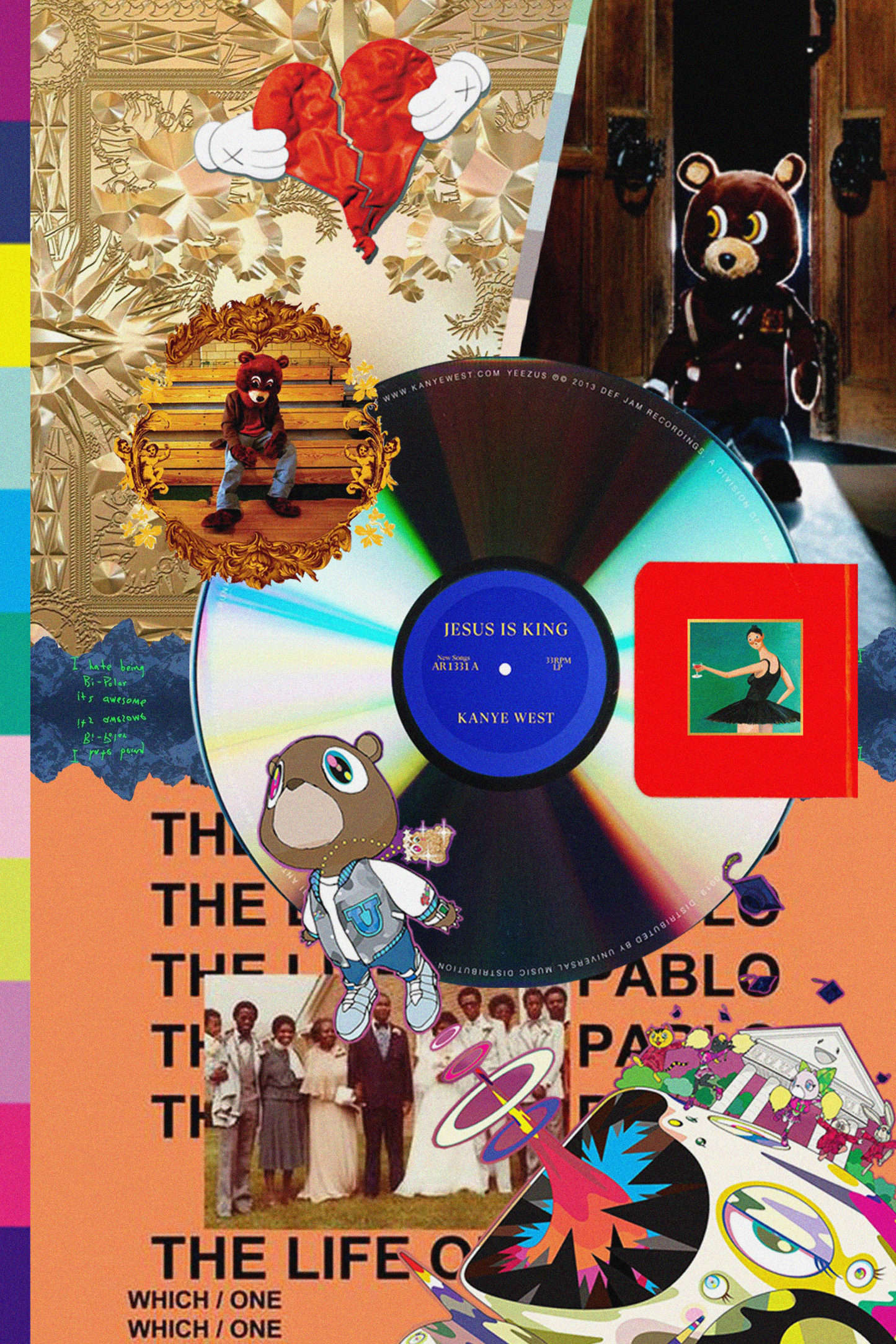 Kanye West 'No Misses Collaged' Poster