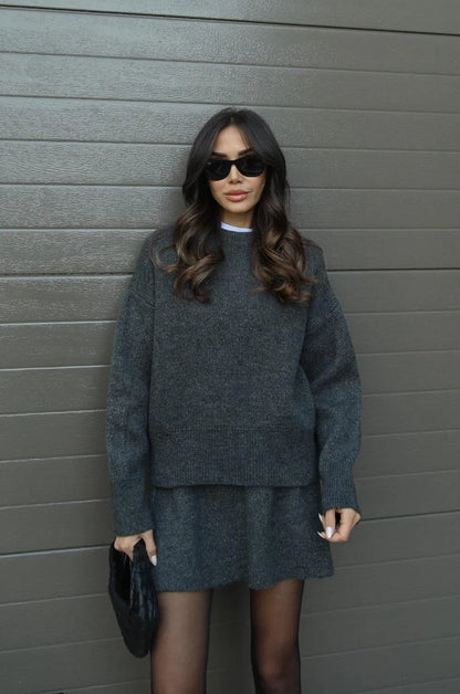 Aria™ - Heathered Sweater & Skirt Duo