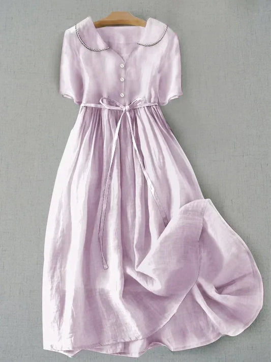 Hana - Cotton Linen Midi Dress