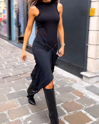 Alessia™ - Sleek Knotted Midi Dress