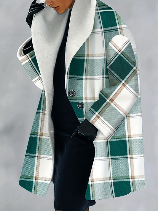 Ymma – Green Plaid Coat