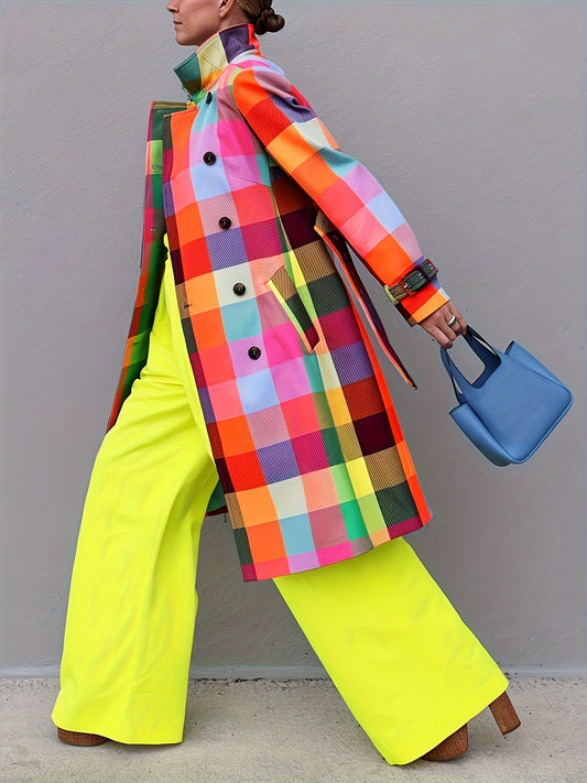 Gace –Colorful Plaid Coat
