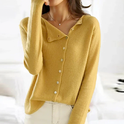 Elin™ - Cozy Button-Down Relaxed Knit Top