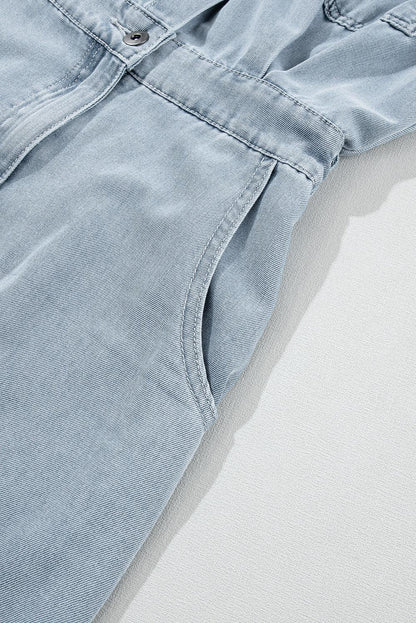 Isobel - Denim Dress with Short Batwing Sleeves