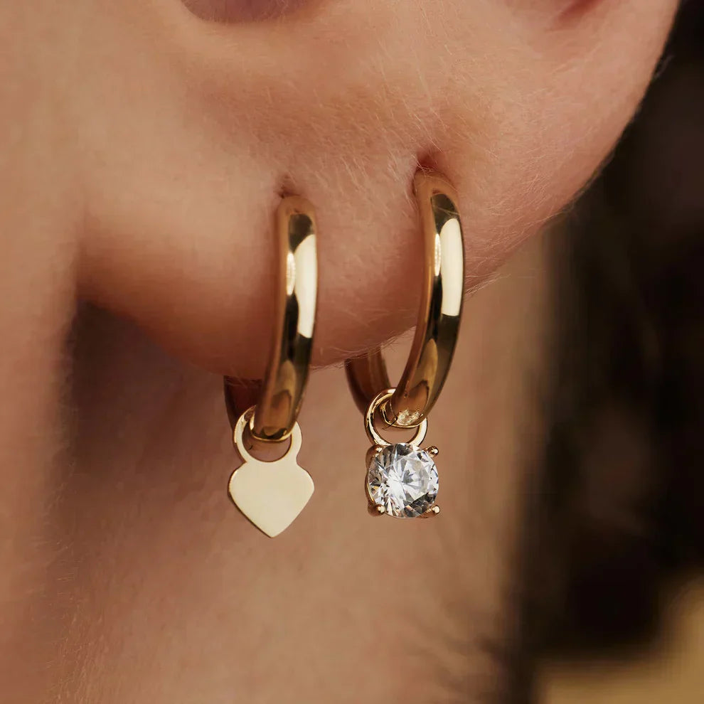 Hoop earrings with Larmes de Lune stones