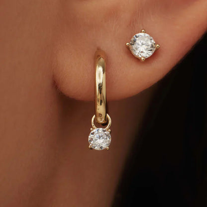 Hoop earrings with Larmes de Lune stones