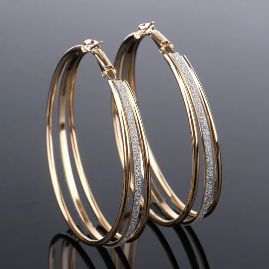 Vintage Glossy Gold Hoop Earrings