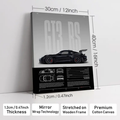 Wooden-Framed Exotic Car Canvas
