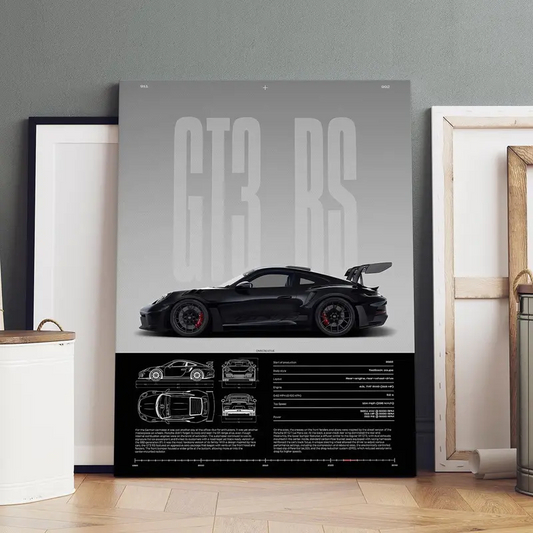Wooden-Framed Exotic Car Canvas
