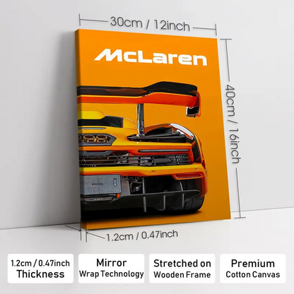 Wooden-Framed Exotic Car Canvas