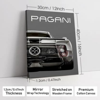 Wooden-Framed Exotic Car Canvas