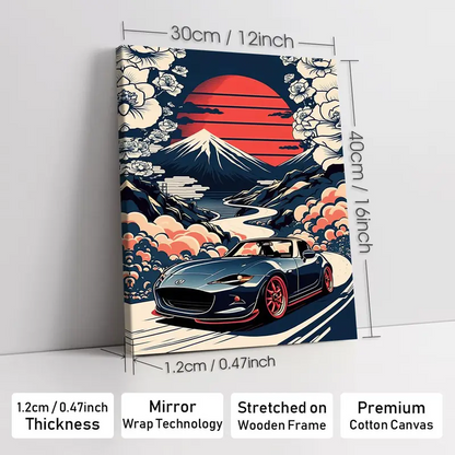 Wooden-Framed Exotic Car Canvas