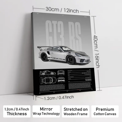 Wooden-Framed Exotic Car Canvas