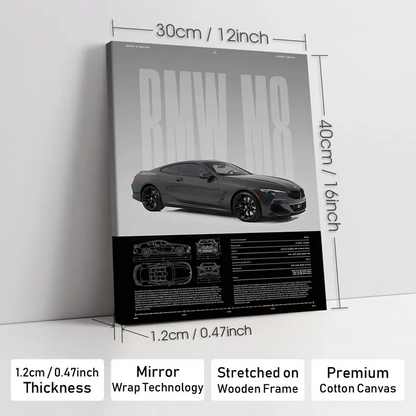 Wooden-Framed Exotic Car Canvas