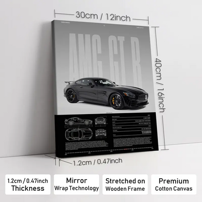 Wooden-Framed Exotic Car Canvas