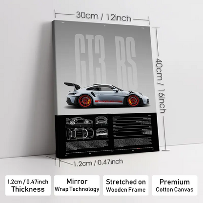 Wooden-Framed Exotic Car Canvas