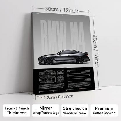 Wooden-Framed Exotic Car Canvas