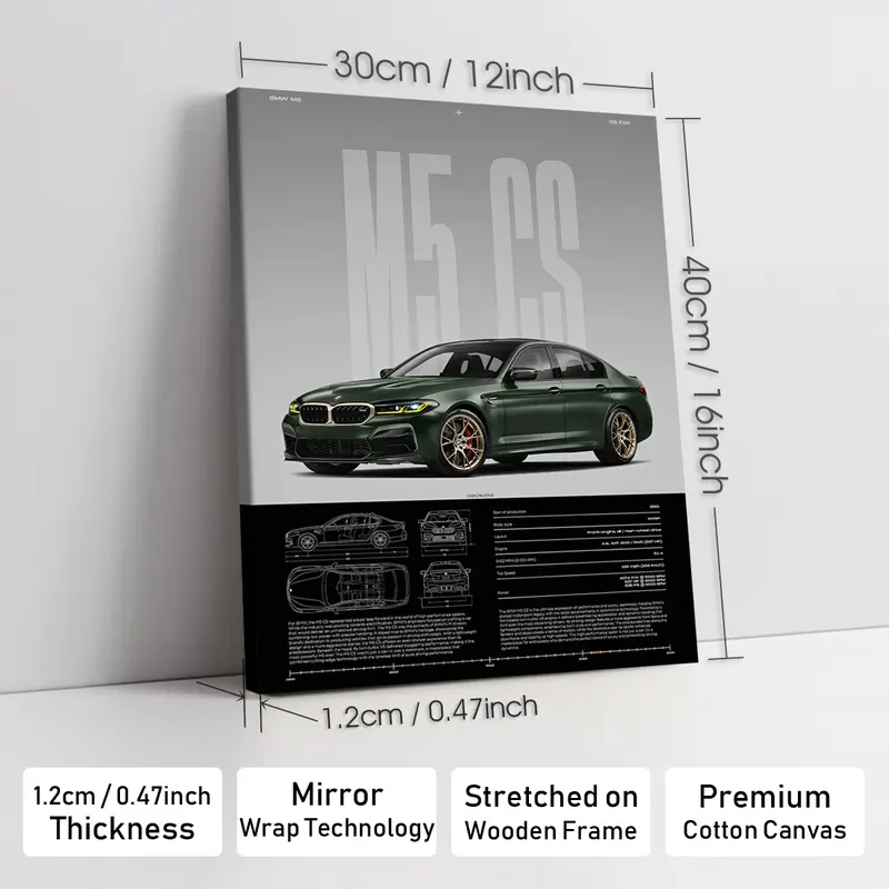 Wooden-Framed Exotic Car Canvas