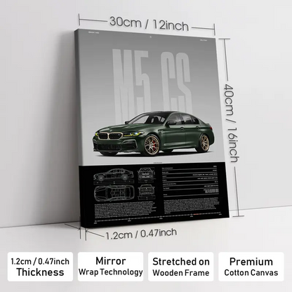 Wooden-Framed Exotic Car Canvas