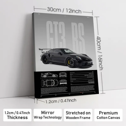 Wooden-Framed Exotic Car Canvas