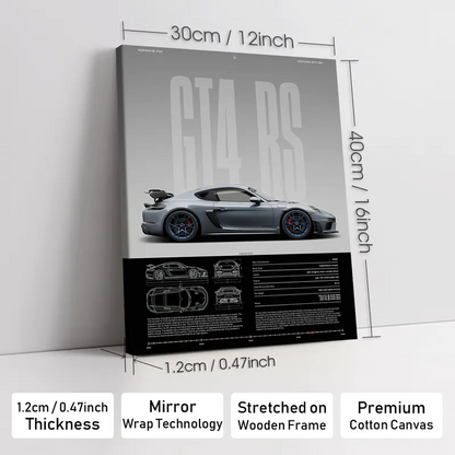 Wooden-Framed Exotic Car Canvas