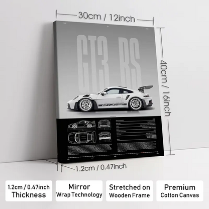 Wooden-Framed Exotic Car Canvas