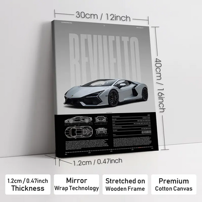 Wooden-Framed Exotic Car Canvas