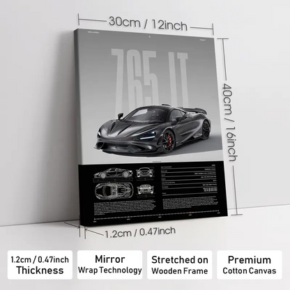 Wooden-Framed Exotic Car Canvas
