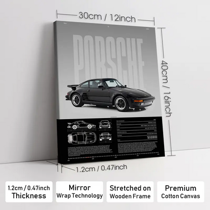 Wooden-Framed Exotic Car Canvas