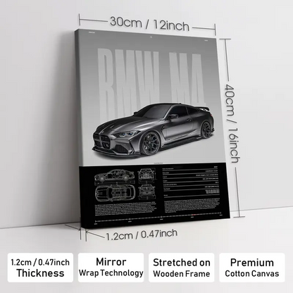 Wooden-Framed Exotic Car Canvas