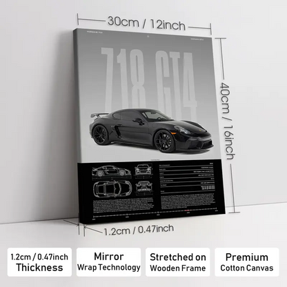 Wooden-Framed Exotic Car Canvas