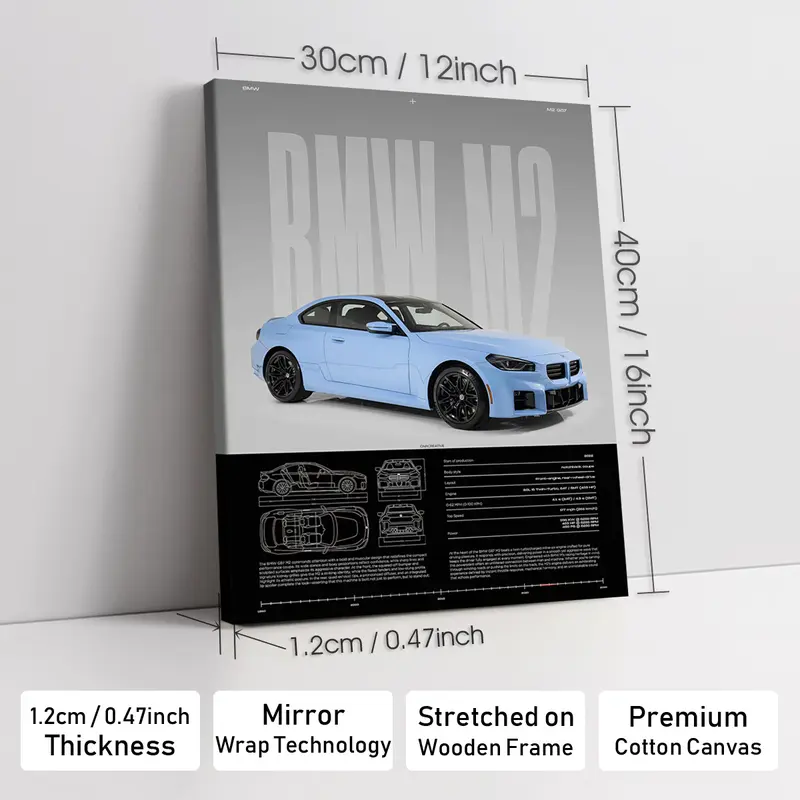 Wooden-Framed Exotic Car Canvas