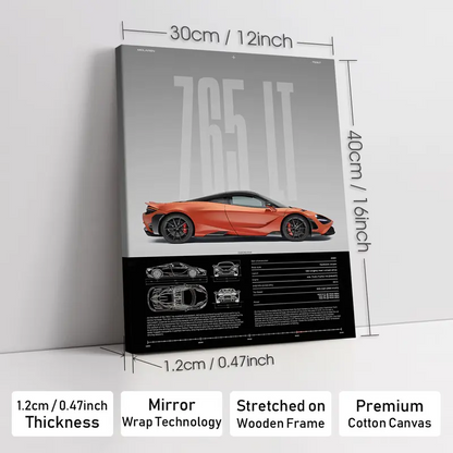 Wooden-Framed Exotic Car Canvas
