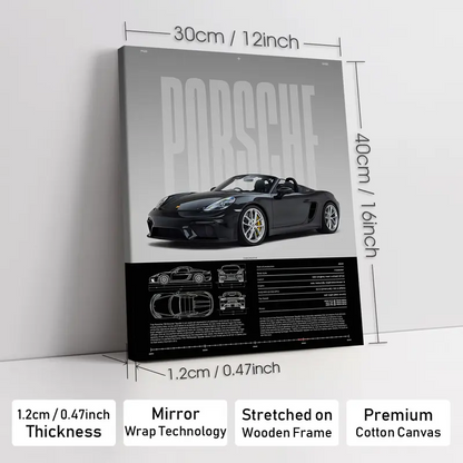 Wooden-Framed Exotic Car Canvas
