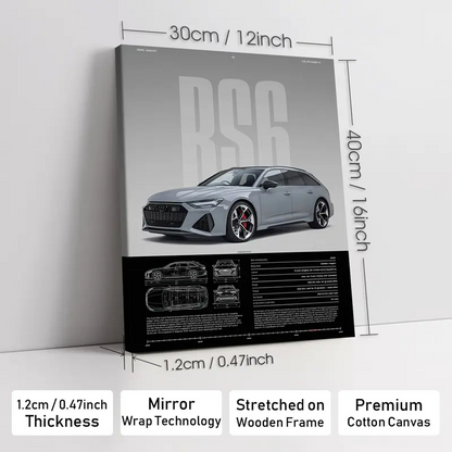 Wooden-Framed Exotic Car Canvas