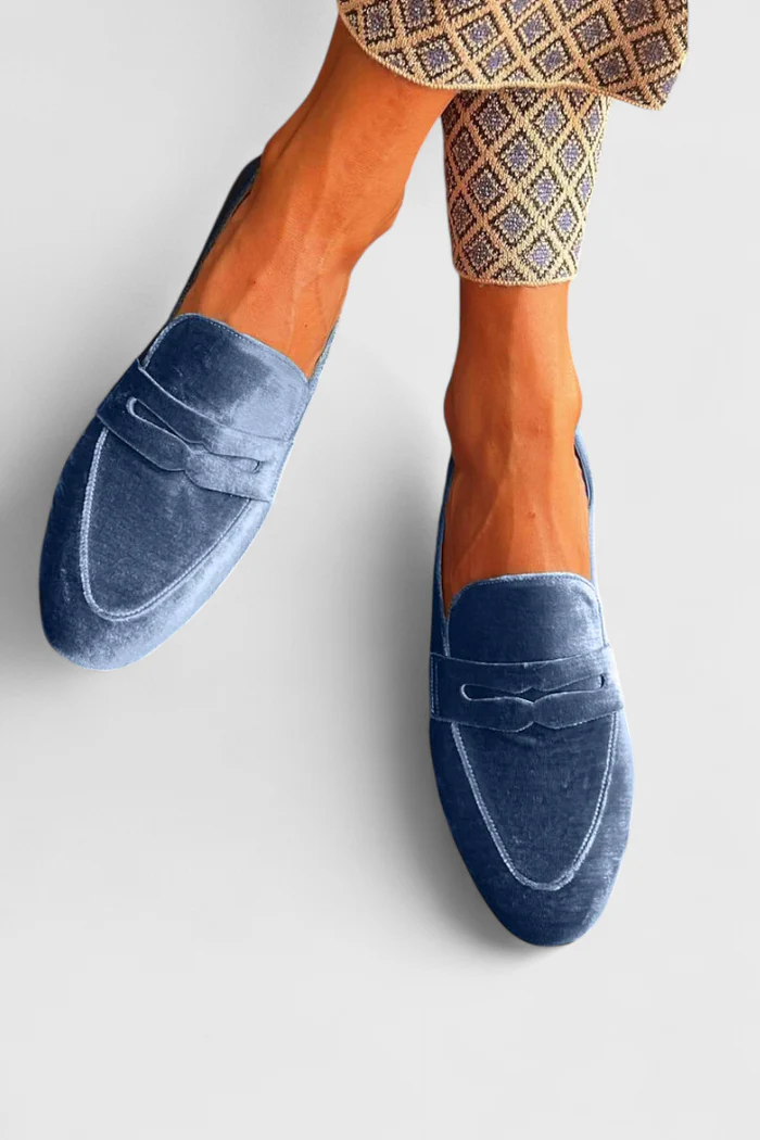 Lou - Velvet Loafers