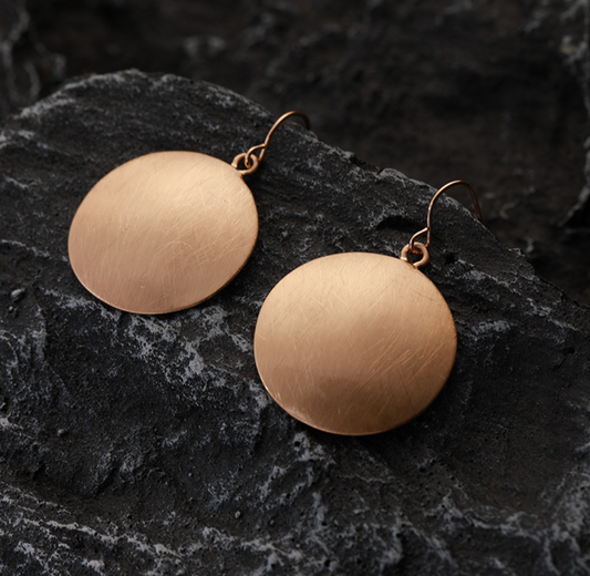 Vintage Gold Earrings with Plate