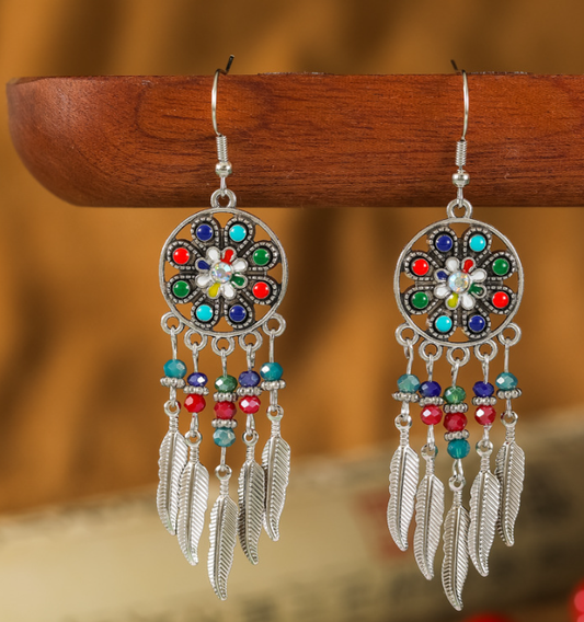 Vintage Colored Mandala Earrings