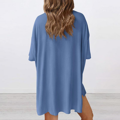 Chloe Chill Set – Oversized Shirt & Biker Shorts Duo