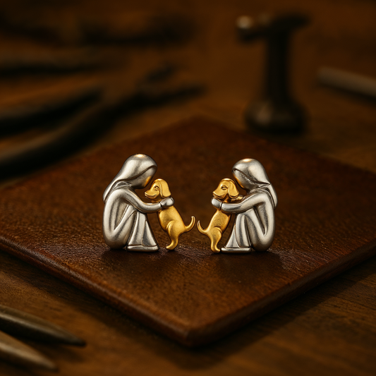 Two-tone Silver and Gold Hug Earrings