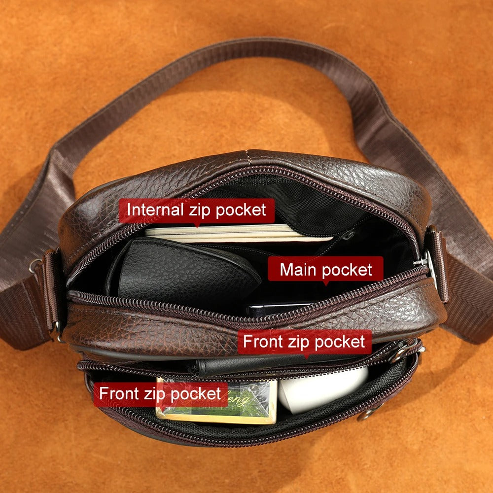 Franco | Sleek Leather Shoulder Bag for the Modern Man