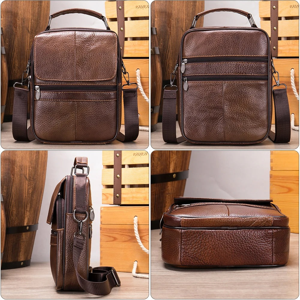 Levi | Sleek Leather Messenger Bag