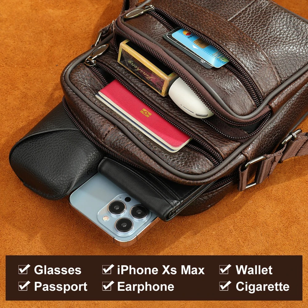 Franco | Sleek Leather Shoulder Bag for the Modern Man