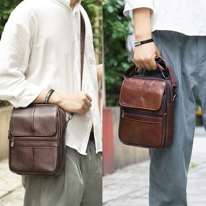 Levi | Sleek Leather Messenger Bag
