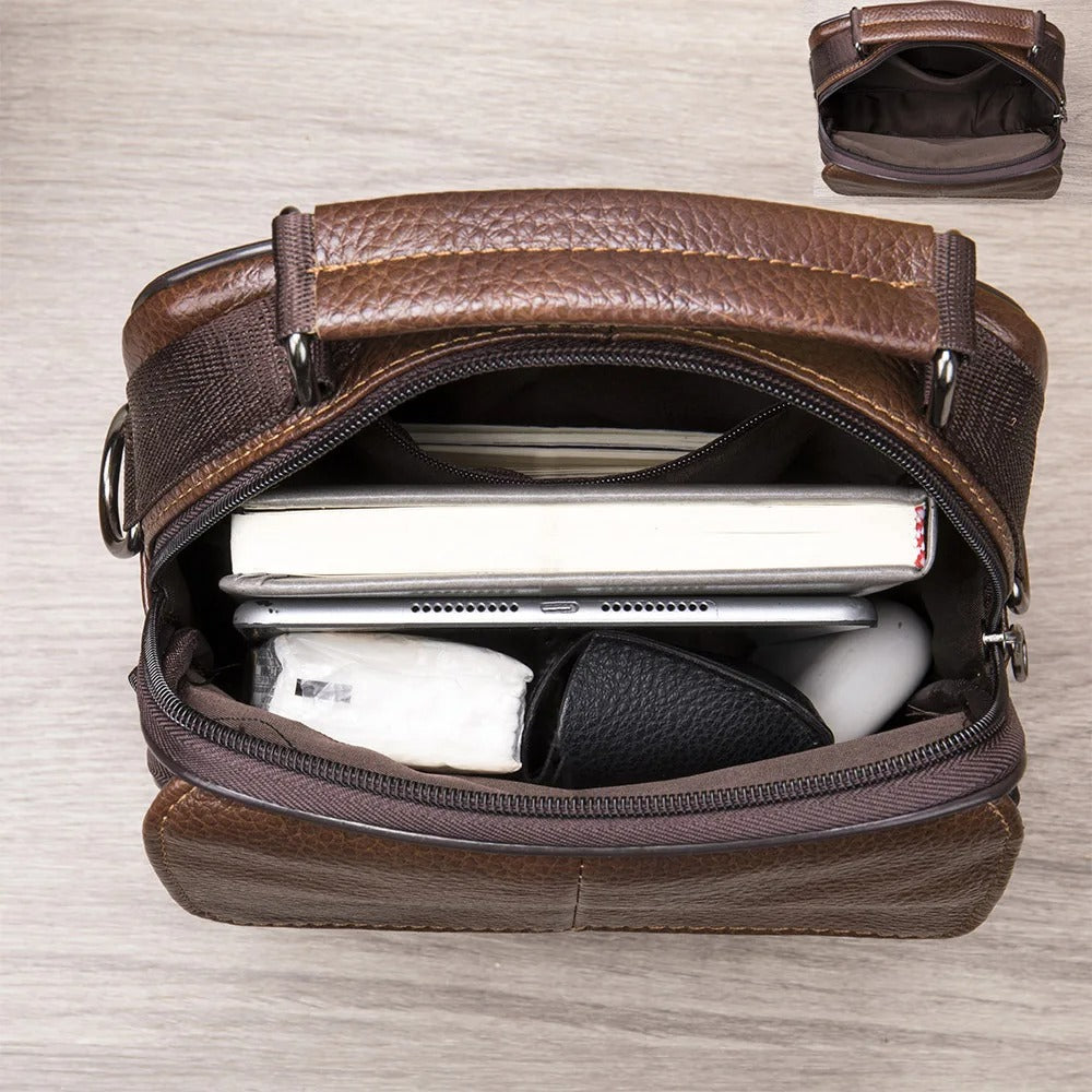 Levi | Sleek Leather Messenger Bag